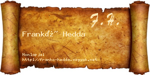 Frankó Hedda névjegykártya